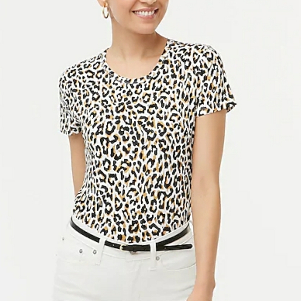 NWT J.Crew Animal print studio tee-Small